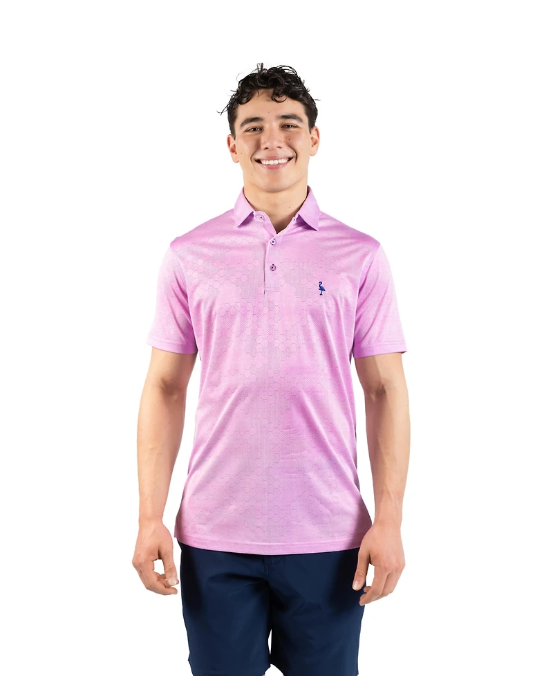 TailorByrd Men's Honeycomb Jacquard Textured Performance Polo