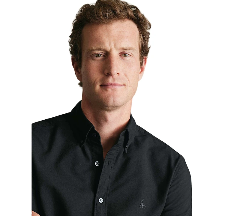 Charles Tyrwhitt Men's Button-Down Stretch Washed Oxford Slim-Fit Shirt