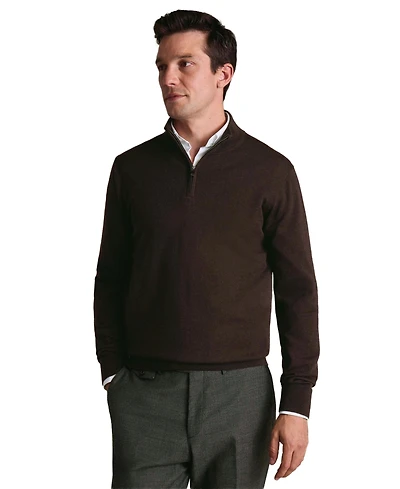 Charles Tyrwhitt Men's Long Sleeve Quarter-Zip Merino Wool Sweater