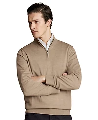 Charles Tyrwhitt Men's Long Sleeve Quarter-Zip Merino Wool Sweater