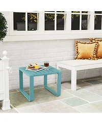 Gymax Outdoor Side Table Set of 2 18'' Weather Resistant Adirondack Patio