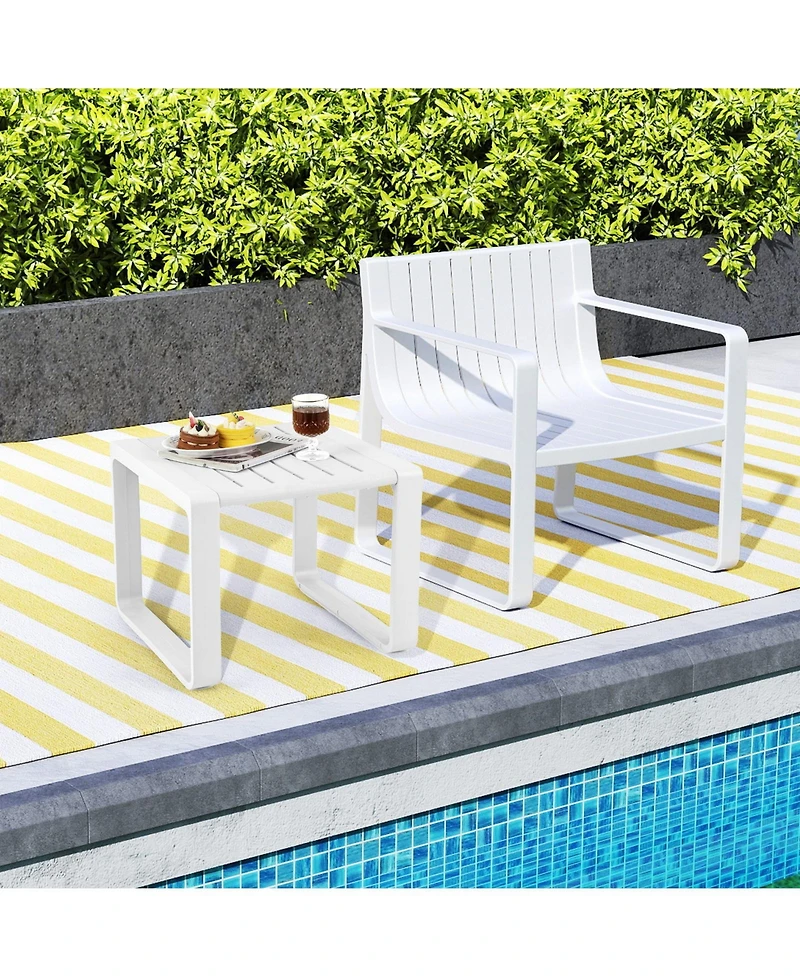 Gymax Outdoor Side Table Set of 2 18'' Weather Resistant Adirondack Patio
