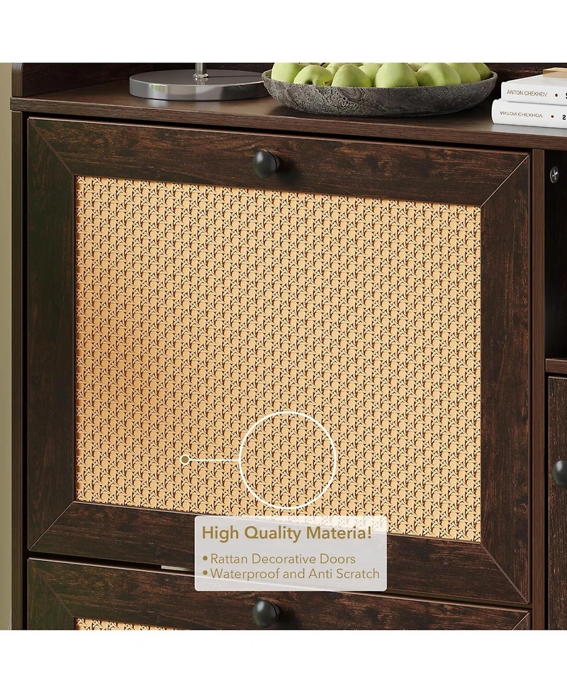 gaomon Rattan Narrow Entryway Shoe Cabinet