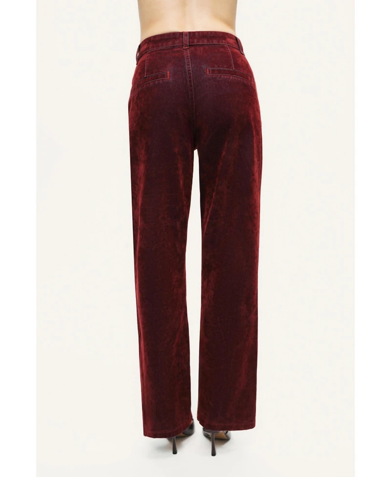 Nocturne Women's Velvet Straight-Leg Pants