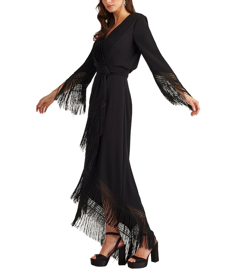 Tadashi Shoji Women's Azie Fringe Midi Dress