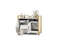 Aostirmotor Hidden Cat Washroom with Double Doors & Scratch Cardboard