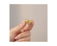 Rachel Glauber Polished Heart Design Stud Earrings in 14K Gold Plated