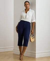 Lauren Ralph Plus 100% Linen Roll-Tab Shirt