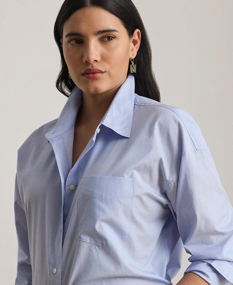 Lauren Ralph Plus Relaxed Fit Button-Up Shirt