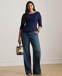 Lauren Ralph Plus Boat Neck Top
