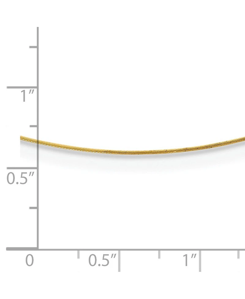 Curata Jewelry Solid 18K Yellow Gold Twisted Cable Collar Necklace 16 Inch or 18 Inch 0.5mm Wide Collar Necklace