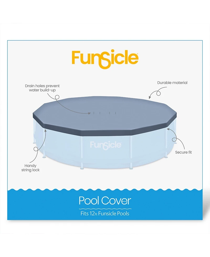 Funsicle 12ft Round Above Ground Frame Pool Debris Cover, Accessory Only, Gray