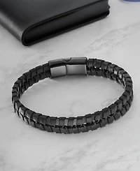 Rhona Sutton Men's Axion Leather & Stainless Steel Bracelet