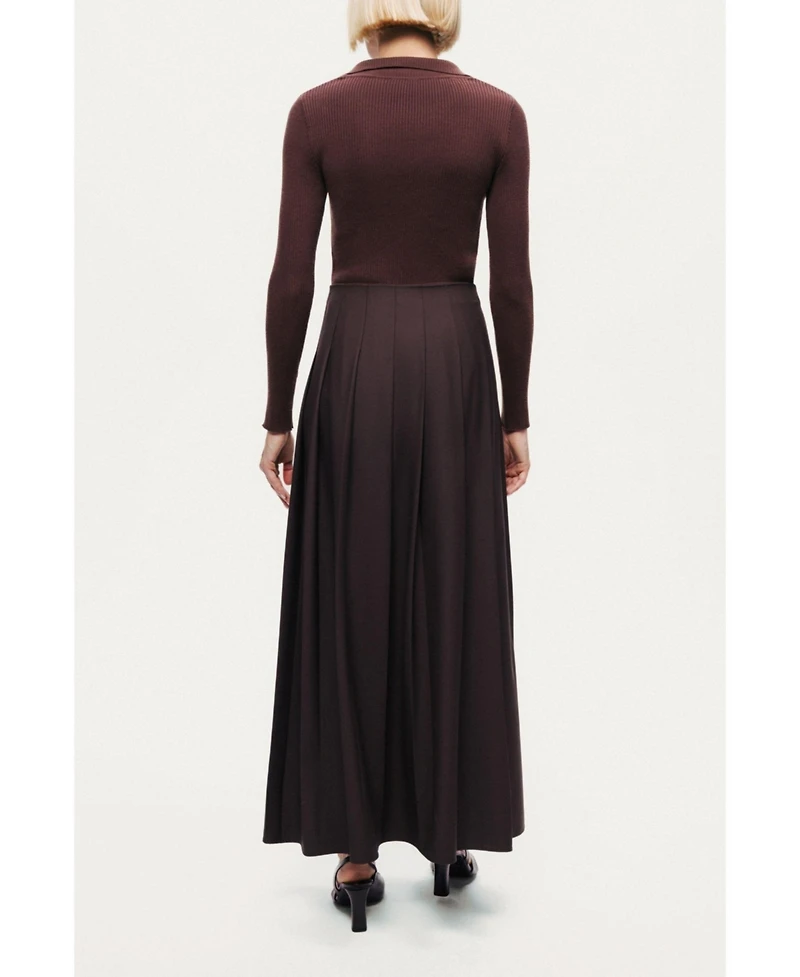 Nocturne Women's Zip-Front Ribbed Knit Top