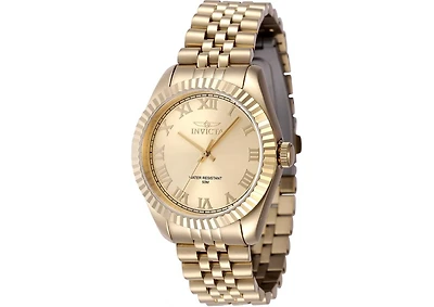 Invicta Women's Specialty Quartz 3 Hand Gold Dial Watch
