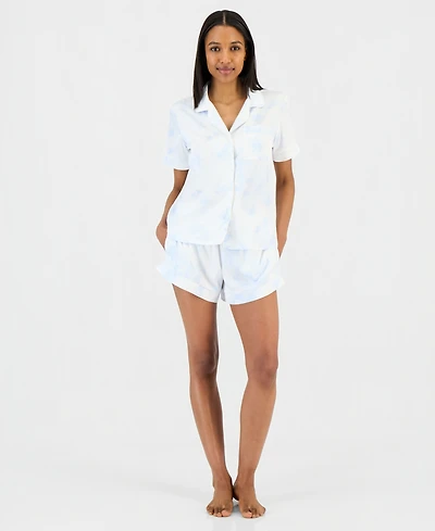 I.n.c International Concepts Women's Stretch Satin Short-Sleeve Pajama Set, Exclusively at Macy's