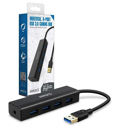 Hyperkin Armor3 Universal 4-Port Usb 3.0 Gaming Hub for PS4 Xbox One Switch Pc Mac