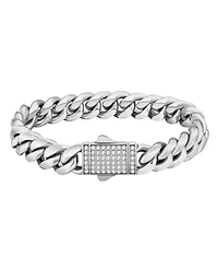 Rhona Sutton Men's Cuban Stainless Steel Chain Bracelet