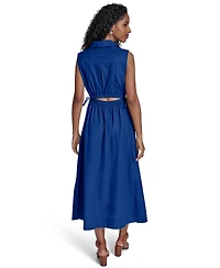 Calvin Klein Women's Cotton Drawstring Sleeveless Midi Dress