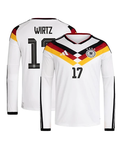 Adidas Men's Florian Wirtz White Germany National Team 2026 Home Replica Long Sleeve Jersey
