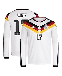 Adidas Men's Florian Wirtz White Germany National Team 2026 Home Replica Long Sleeve Jersey