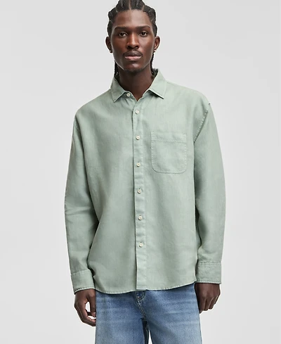 Sun + Stone Men's Logan Long-Sleeve Garment-Dyed Linen Shirt, Macy's Exclusive