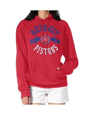 G-iii 4Her by Carl Banks Women's Red Detroit Pistons City Pullover Hoodie