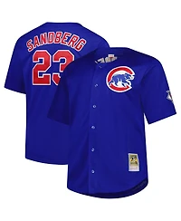 Mitchell & Ness Men's Ryne Sandberg Royal Chicago Cubs Big Tall Cooperstown Mesh Batting Practice Jersey