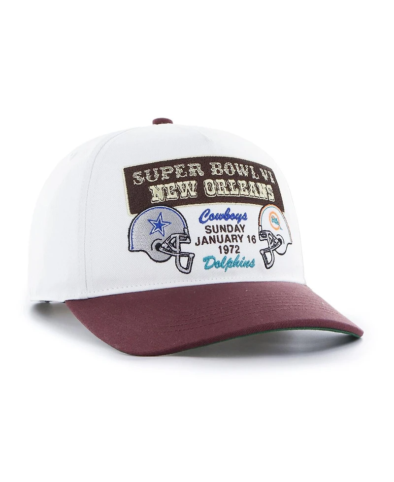 '47 Brand Men's White/Brown Nfl Multi-Team Throwback Dueling Logos Adjustable Hitch Hat