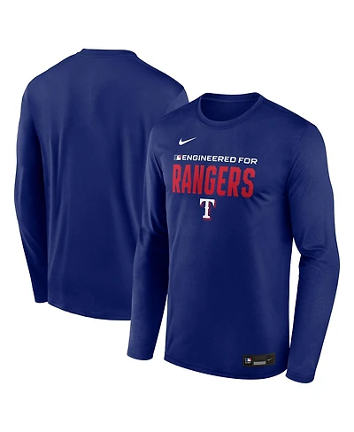 Nike Men's Royal Texas Rangers Authentic Collection Legend Dri-fit Long Sleeve T-Shirt