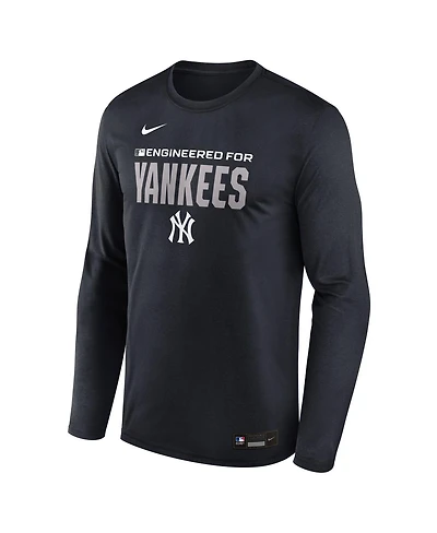 Nike Men's Navy New York Yankees Authentic Collection Legend Dri-fit Long Sleeve T-Shirt