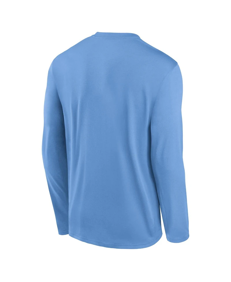 Nike Men's Light Blue Chicago Cubs Authentic Collection Legend Dri-fit Long Sleeve T-Shirt