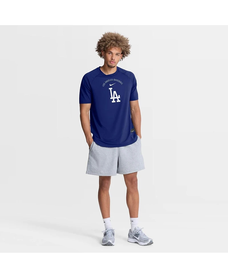 Nike Men's Royal Los Angeles Dodgers Authentic Collection Batting Practice Pre-Game Raglan Dri-fit T-Shirt
