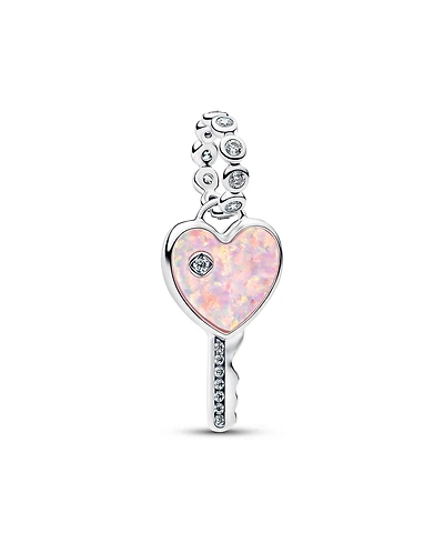 Pandora Opalescent Heart Key Dangle Charm