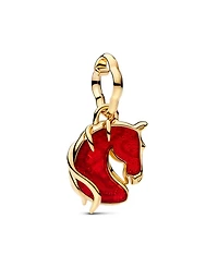 Pandora Red Fire Horse Murano Glass Dangle Charm