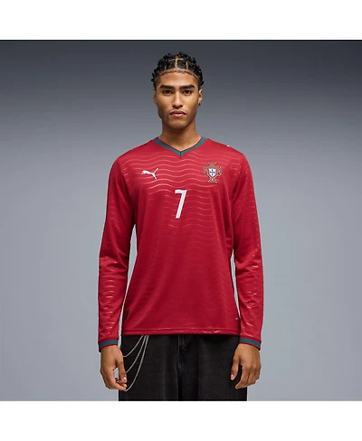 Puma Men's Cristiano Ronaldo Red Portugal National Team 2026 Home Replica Long Sleeve Jersey