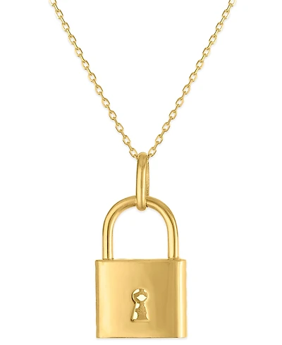Macy's Padlock Pendant Necklace in 10k Gold