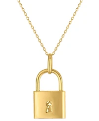Macy's Padlock Pendant Necklace in 10k Gold