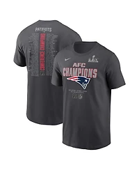 Nike Men's Anthracite New England Patriots 2025 Afc Champions Roster T-Shirt