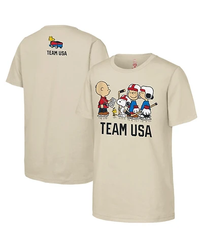Outerstuff Big Boys and Girls Cream Team x Peanuts Hustle T-Shirt