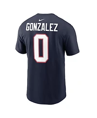Nike Men's Christian Gonzalez Navy New England Patriots Super Bowl Lx Patch Name Number T-Shirt