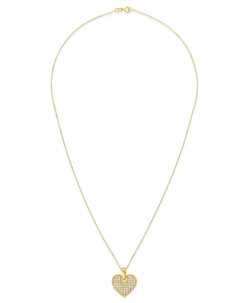 Macy's Textured Heart Pendant Necklace in 10k Gold