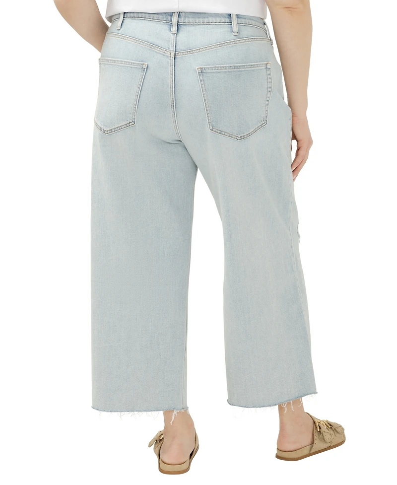 Silver Jeans Co. Plus Be Easy High-Rise Wide-Leg Cropped