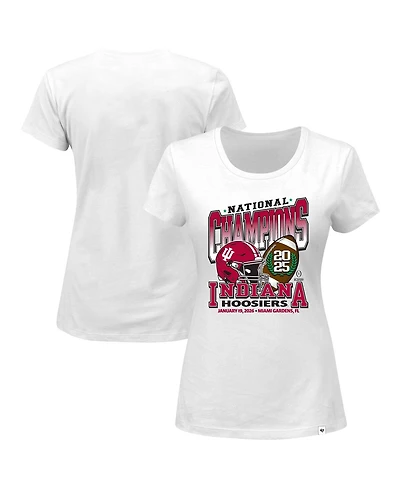 '47 Brand Women's White Indiana Hoosiers College Football Playoff 2025 National Champions Plus T-Shirt