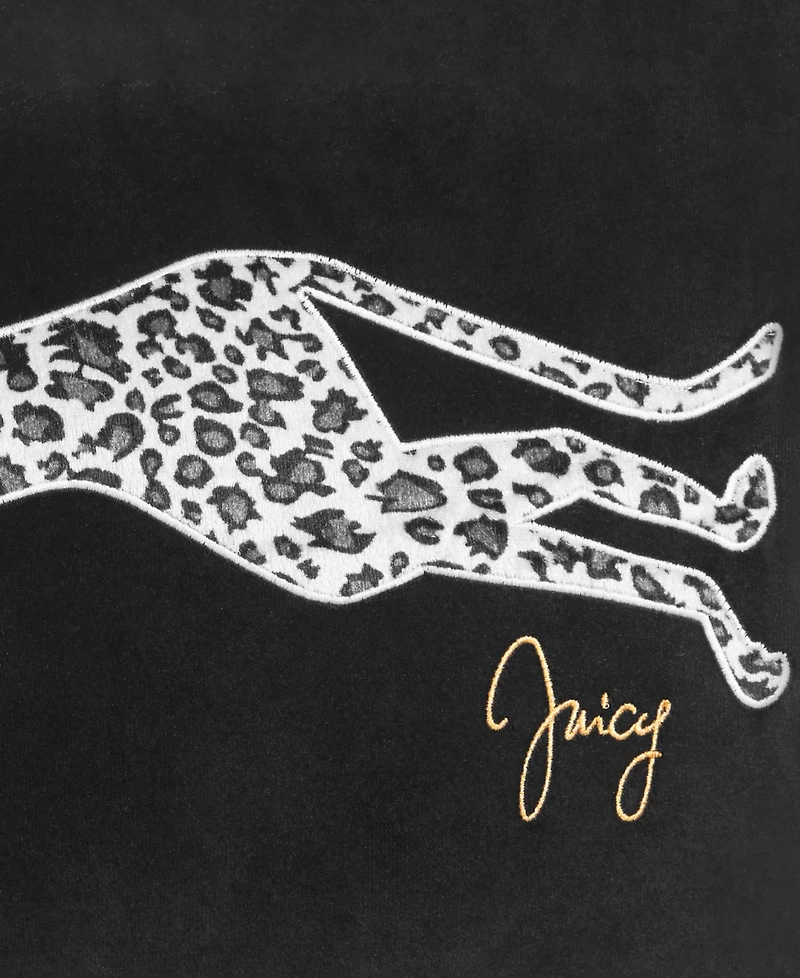 Juicy Couture Embroidered Velvet Cheetah Decorative Pillow, 18" x