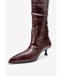 Prologue Shoes Crow Embossed Pointed Toe Boot (Women)