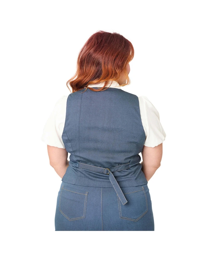 Unique Vintage Plus Size 1940s Embroidered Button Up Vest