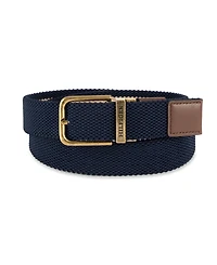Tommy Hilfiger Men's Two-In-One Reversible Striped Stretch Cord Belt
