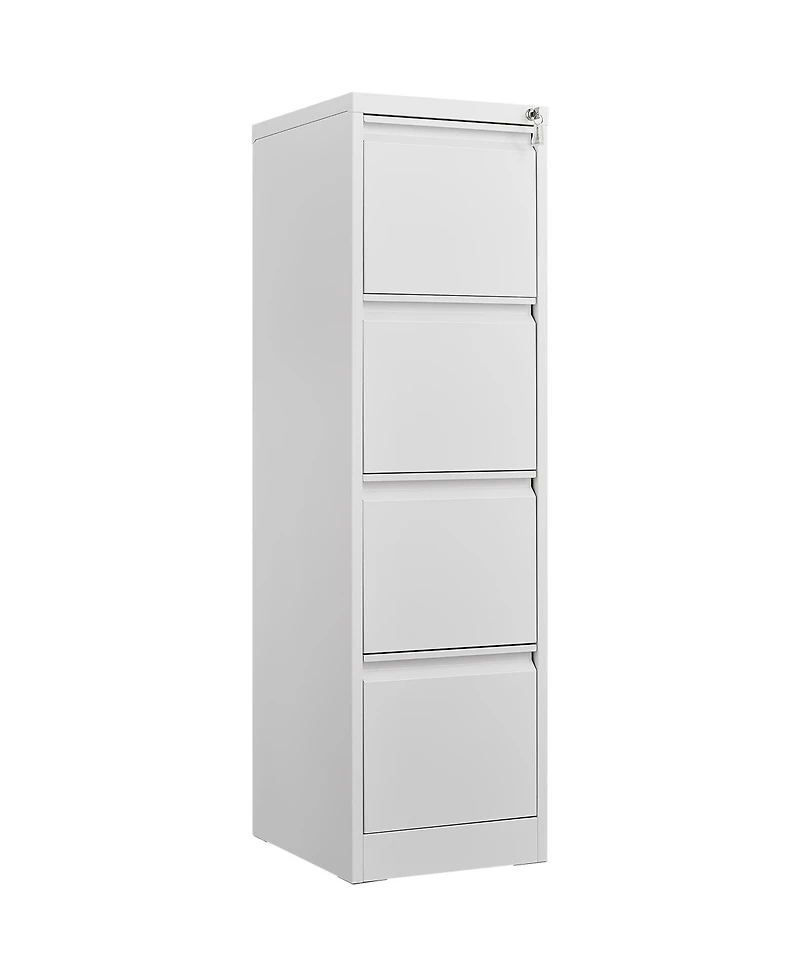Rainsken 4 Drawer File Cabinet, Vertical Metal File Cabinet, Storage Organizer Cabinet with Lock for Letter Size/A4/Legal File