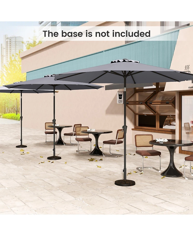 Gymax Patio Heavy Duty Market Umbrella w/ Tilt Mechanism Crank Handle 8 Sturdy Ribs Outdoor